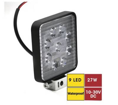 10-30VOLT 27W 9 LEDLİ IP67 LED IŞIK PROJEKTÖR - 1