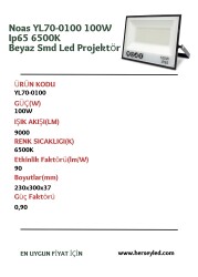 100W Ip65 6500K Beyaz Smd Led Projektör Noas YL70-0100 - 2