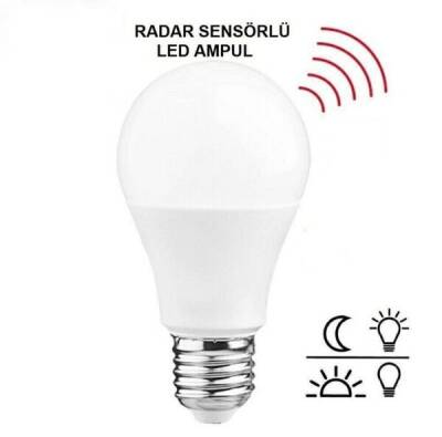 10W RADAR SENSÖRLÜ LED AMPUL BEYAZ IŞIK 6500K E27 DUY - 1