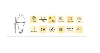 15W LED AMPUL E27 6500K BEYAZ - 3