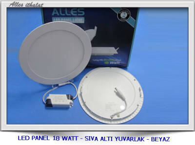 18 WATT SIVA ALTI YUVARLAK LED PANEL BEYAZ 10 ADET - 1