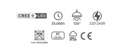 18W DIŞ MEKAN DEKORATİF LED APLİK (PC) GÖVDE 4000K IŞIK ECN-21341 - 4