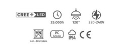 18W DIŞ MEKAN DEKORATİF LED APLİK (PC) GÖVDE BEYAZ IŞIK ECN-21344 - 4