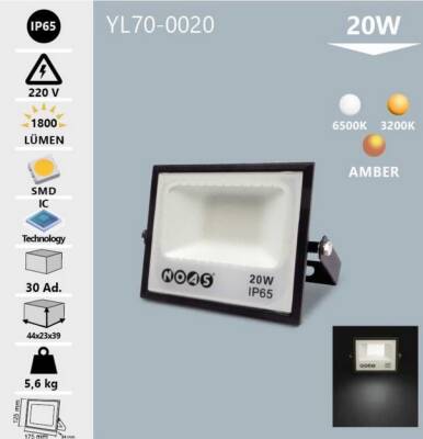 20W LED PROJEKTÖR GÜNIŞIĞI NOAS YL70-0021 - 1