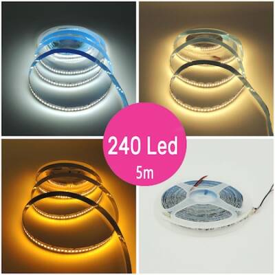 240 LEDLİ AMBER ULTRA PARLAK ŞERİT LED 5 METRE CATA CT-4538A - 1