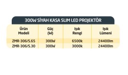 300W GÜNIŞIĞI LED PROJEKTÖR SİYAH KASA 3000K - 2