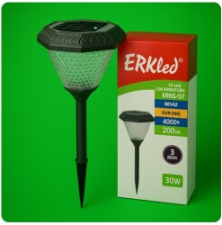 30W SOLAR KAZIKLI ÇİM ARMATÜRÜ 3 RENK ( BEYAZ + 4000K + GÜNIŞIĞI ) - 1