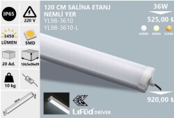 36W IP65 120 CM SALİNA ETANJ NEMLİ YER BEYAZ - 1