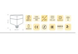 40W KARE DEKORATİF T-BULB LED AMPUL E27 6500K - 3