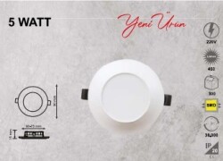 5 WATT LED PANEL YUVARLAK SIVA ALTI GÜNIŞIĞI - PROMOSYON ÜRÜN - 1