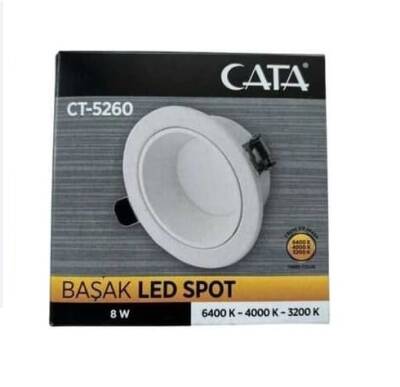 8W BAŞAK LED ARMATÜR ( BEYAZ KASA ) 3 RENK CT-5260 CATA - 3