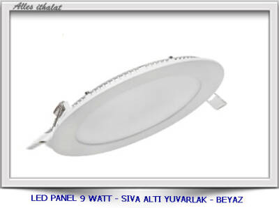 9 WATT SIVA ALTI YUVARLAK LED PANEL BEYAZ 10 ADET - 1