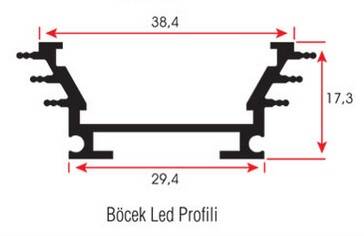 ALS-2801 LED KANALI 3MT BOY 0,385kg/m - 2