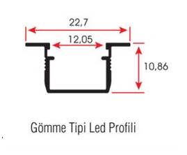 ALS-4425 LED KANALI 3mt BOY GÖMME TİPİ 0,115kg/m - 2