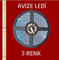 AVİZE LEDİ 3 RENK ( BEYAZ + 4000K + GÜNIŞIĞI ) 15mt rulo sabit akım şerit led - 1