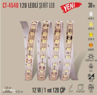CATA 120 LED GÜNIŞIĞI ŞERİT LED CT-4540 G - 1