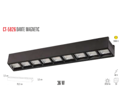 CATA 36W DANTE Magnet Led Spot SİYAH (Günışığı) CT-5826G - 1