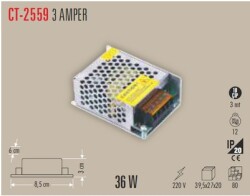 Cata CT-2559 3A 36W Şerit Led Trafosu - 2