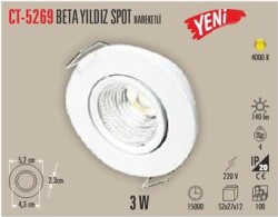 Cata CT-5269 3W Beta Yıldız Led Spot Hareketli Günışığı 4000K - 1