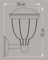 Cata CT-7019 E27 35cm Siyah Torino Bahçe Armatürü - 3