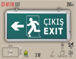 CATA CT-9170 Işıklı Şarjlı Exit Tabelası – Sağ/Sol Ok Çıkış Yönlendirme Levhası - 1