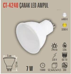 CT-4240 7W LED AMPUL GU-10 BEYAZ CATA - 1