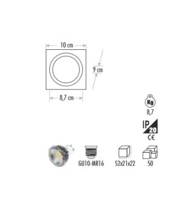 CT-5223 PARS DEKORATİF SİYAH KASA KARE BOŞ LED SPOT KASASI CATA - 4