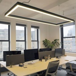 Dikdörtgen Simit Linear Modern Led Avize Lineer Armatür 80x160 cm - 3