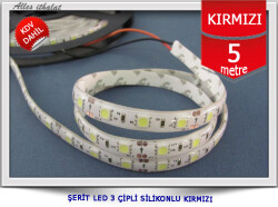 DIŞ MEKAN 3 ÇİPLİ KIRMIZI 24 VOLT ŞERİT LED 5050 METREDE 60 LED - 1