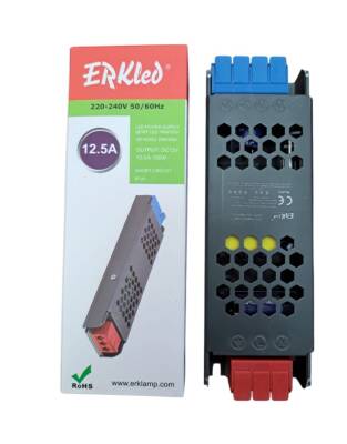 ERKLED ULTRA SLİM 12V IP20 150W 12,5 AMP LED TRAFO ERK-4004 - 1