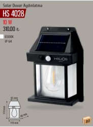 HELİOS 10W Solar Duvar Aplik Beyaz Işık HS-4028 - 1