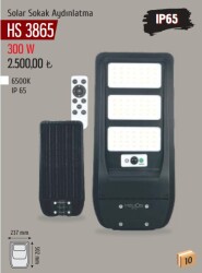 HELIOS HS-3865 300W SOLAR SOKAK ARMATUR BEYAZ IŞIK IP65 - 1