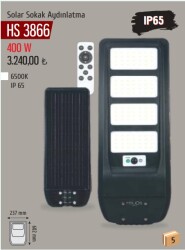 HELIOS HS-3866 400W SOLAR SOKAK ARMATUR BEYAZ IŞIK IP65 - 1