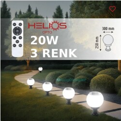 Helios HS 4007 20 Watt Solar Bahçe Aplik 3 Renk - 1