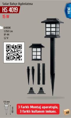 Helios Opto 15 W Solar Bahçe Aydınlatma 6400K Beyaz Işık Reng HS 4019 - 2