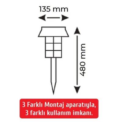 Helios Opto 15 W Solar Bahçe Aydınlatma 6400K Beyaz Işık Reng HS 4019 - 3