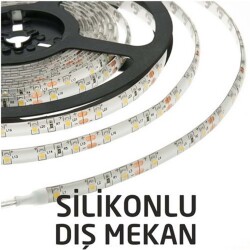 Hightek 12 Volt 4040 Beyaz 10 Çip 60 Led Silikonlu Dış Mekan Şerit Led -5 Metre HT-1824 - 1