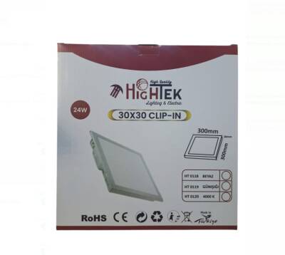 HIGHTEK 30x30 Clip-In LED Panel – 24W Beyaz Işık HT-0118 - 1