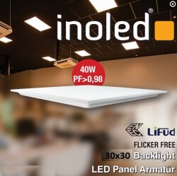 İNOLED 30x30 LED PANEL BEYAZ ENEC DRİVER FLİCKER FREE 16W 6500K IP40 - 1