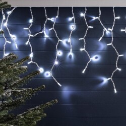 LED SAÇAK BEYAZ RENK GÜNIŞIĞI PARILTILI IP20 2MT X 1MT EKLENEBİLİR ŞEFFAF KABLOLU İÇ MEKAN YILBAŞI IŞIĞI - 2