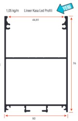 LİNEER PROFİL ANTRASİT 6MT BOY + KAPAK - 1