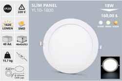 Noas 18W Sıva Altı Slim Led Panel Günışığı YL10-1801 - 1