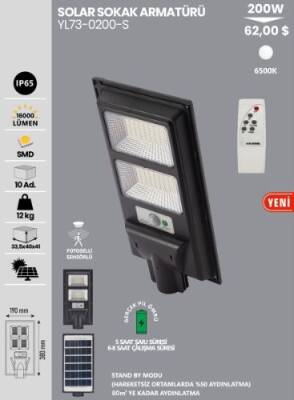 NOAS 200W SOLARLI SOKAK AYDINLATMASI KUMANDALI - 1