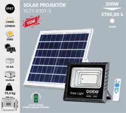 NOAS 300W SOLAR PROJEKTÖR BEYAZ YL71-0301-S - 1