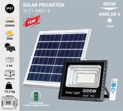 NOAS 400W SOLAR PROJEKTÖR BEYAZ YL71-0401-S - 2