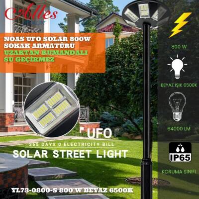 NOAS 800W YL73-0800-S UFO SOLAR SOKAK ARMATURU KUMANDALI - 2