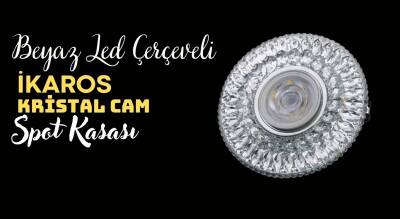 Noas YL65-1657 3W 4000K Ilık Beyaz Led Çerçeveli İkaros Kristal Cam Spot Kasası - 1