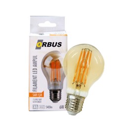 ORBUS A60 6W E27 AMBER DEKORATİF RUSTİK LED AMPUL ORB-A6W - 1