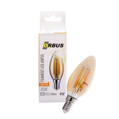 ORBUS MUM 4W E14 AMBER RUSTİK LED AMPUL ORB-BA3/4W - 1