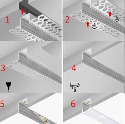 SIVA ALTI GÖMME GİZLİ KULAK LED KANALI TRİMLES 3 METRE - 4